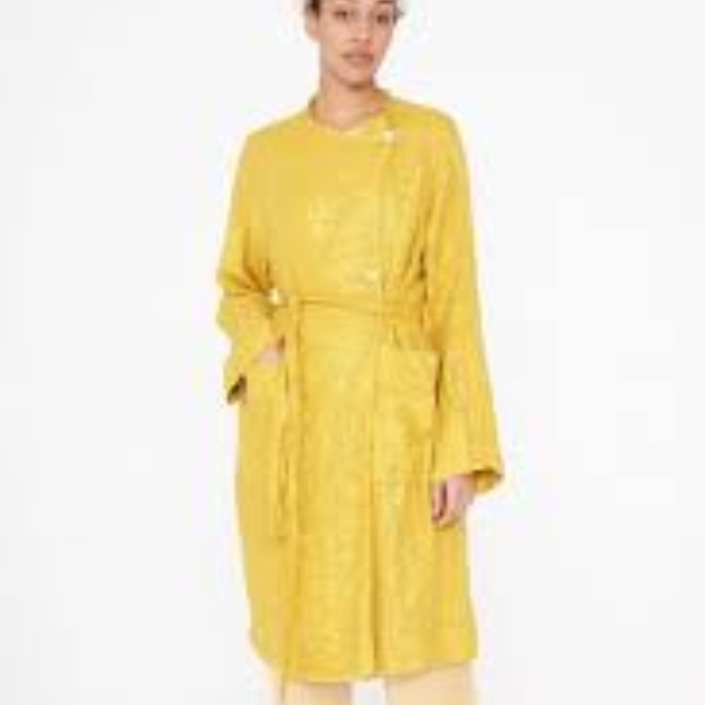 Raquel Allegra Lame Cropped Trench Coat/Dress Gold 2